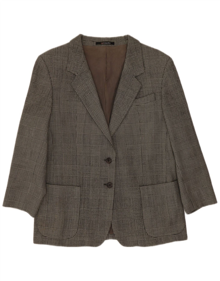 Sacou blazer pentru femei Dack's cu 2 nasturi UK 14 Medium Gri Houndstooth Classic