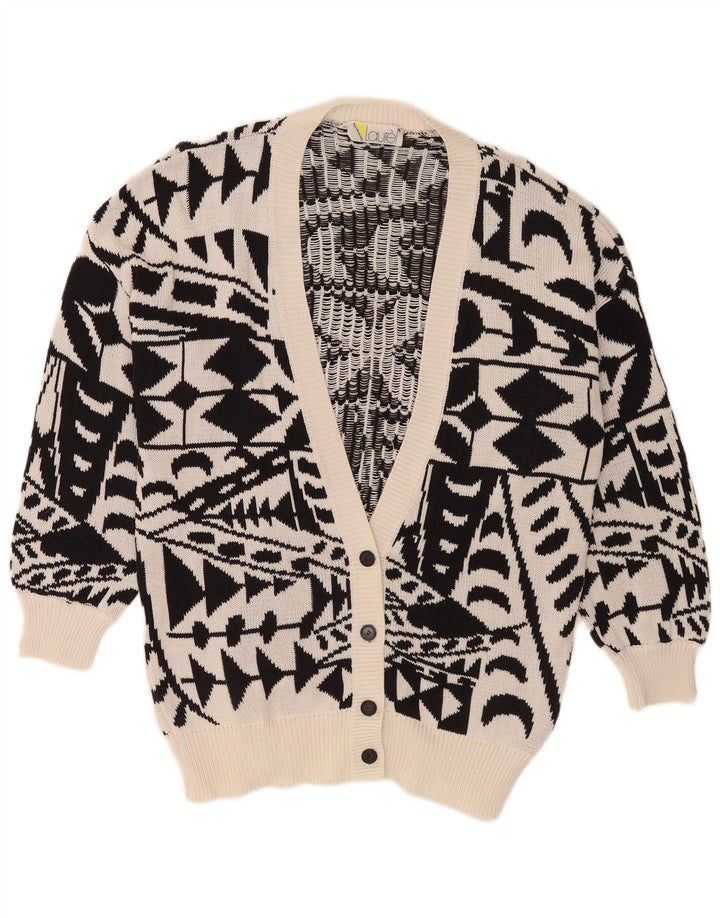 Pulover cardigan cu paragate Laurel pentru femei IT 42 Medium Negru Geometric Retro