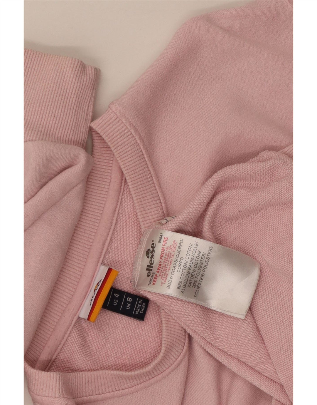 Pulover supradimensionat cu grafic pentru femei Ellesse UK 8 Bumbac roz mic