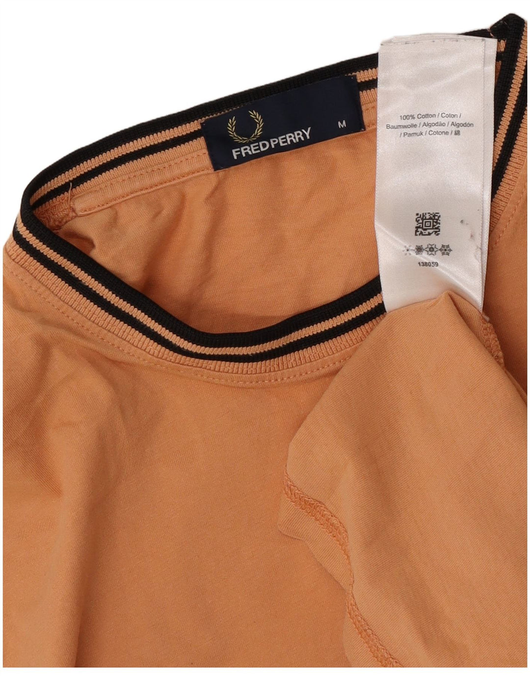 Tricou Fred Perry pentru bărbați Top din bumbac cu dungi portocaliu mediu