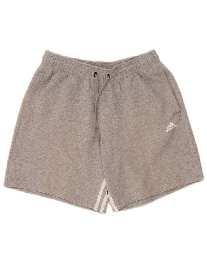 Pantaloni scurți sport pentru bărbați Adidas, bumbac gri mediu
