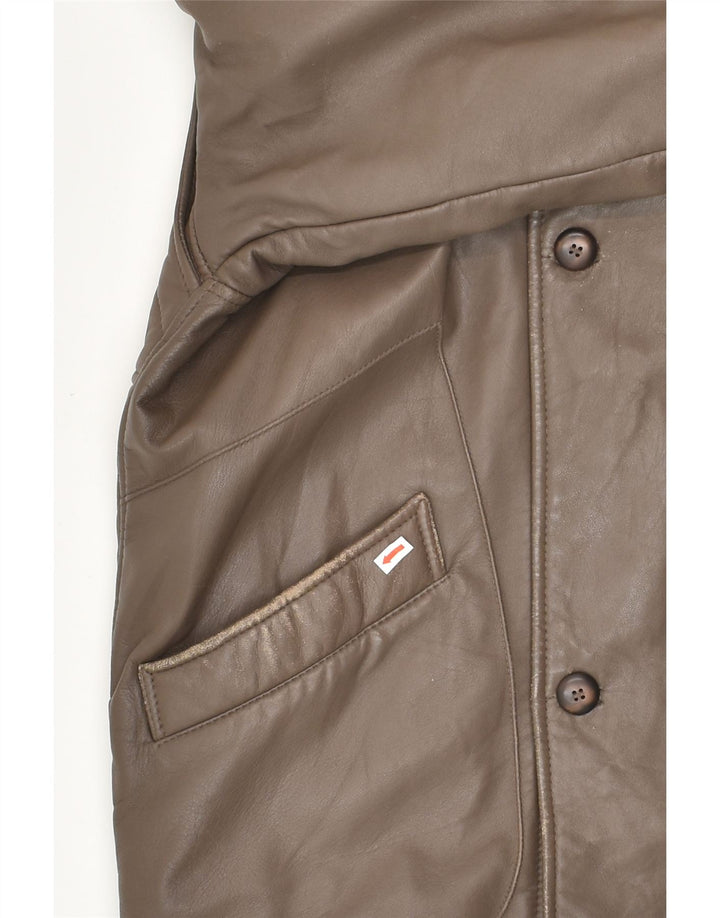 Jachetă din piele bărbătească CONBIPEL IT 46 din piele maro mică
