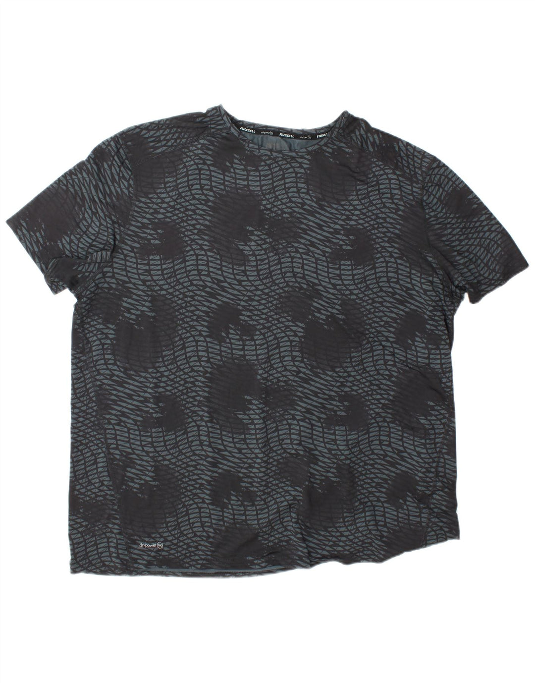 RUSSELL ATHLETIC Tricou Bărbați Dri-Power Top 2XL Gri Poliester Geometric