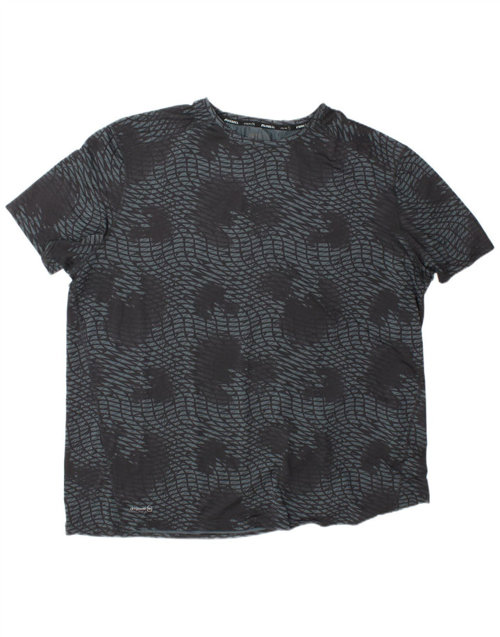 RUSSELL ATHLETIC Tricou Bărbați Dri-Power Top 2XL Gri Poliester Geometric