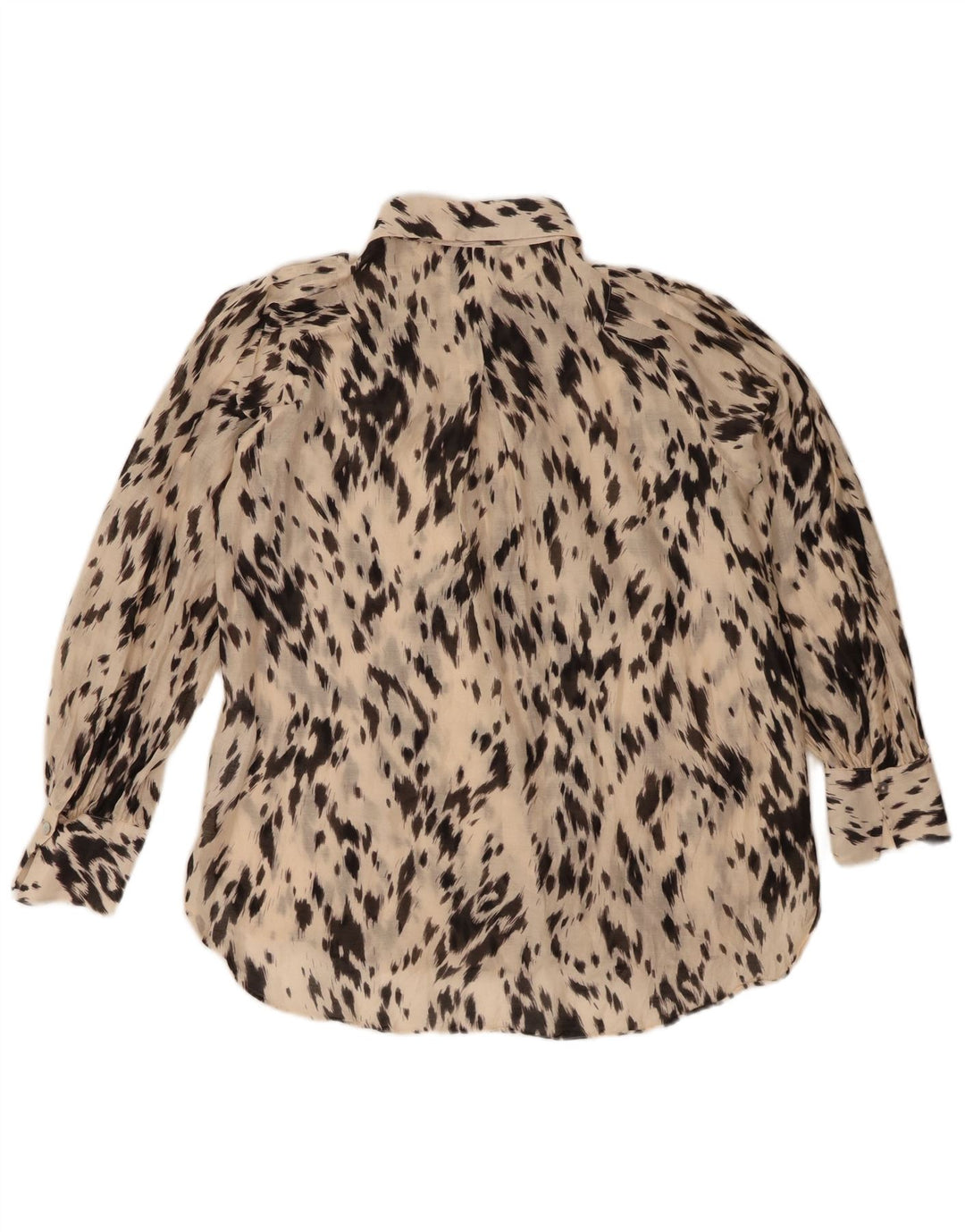 Cămașă supradimensionată pentru femei Massimo Dutti EU 34 2XS imprimeu animal alb