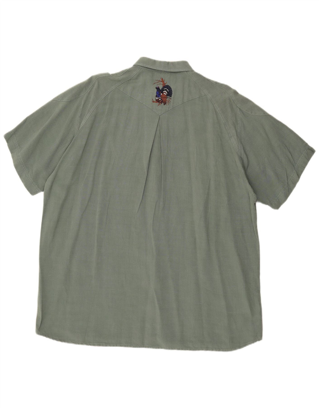 Cămașă Vintage pentru bărbați cu mânecă scurtă 2XL verde