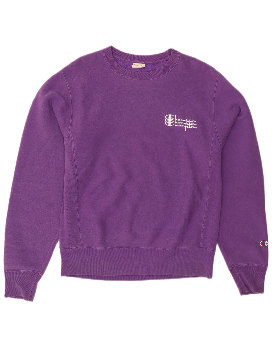 Pulover pentru bărbați CHAMPION cu țesătură inversă cu grafică, bumbac mic violet
