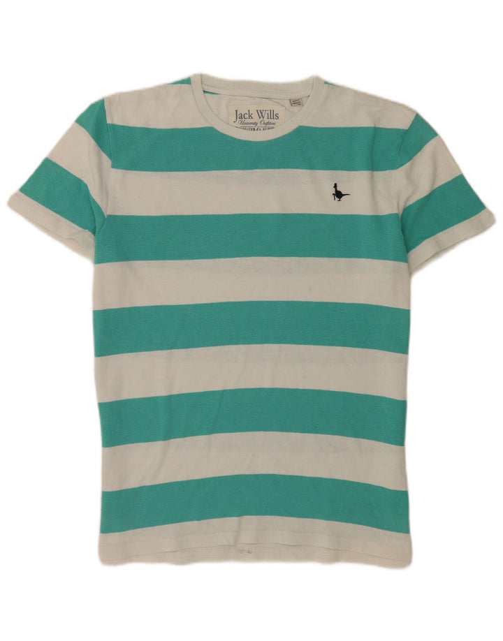 Tricou Jack Wills pentru bărbați Top din bumbac cu dungi verzi medii