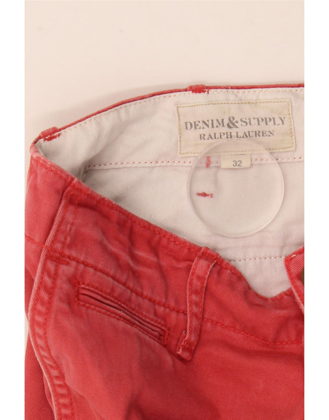 Pantaloni scurți chino Denizen pentru bărbați Ralph Lauren W32, bumbac roșu mediu
