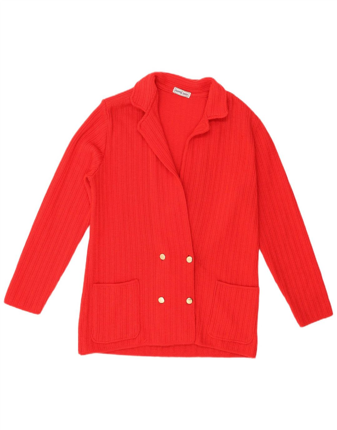 Pulover Cardigan Vintage pentru Damă US 6 Medium Red Lână virgină
