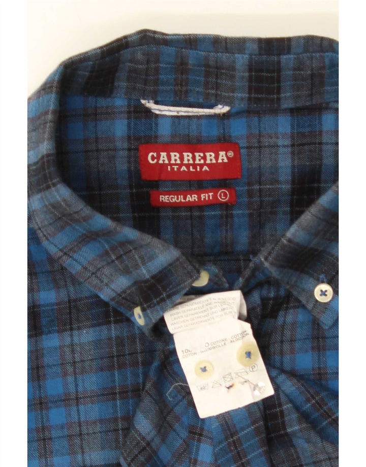 Cămașă de flanel pentru bărbați Carrera, de culoare mare, albastru bleumarin, din bumbac