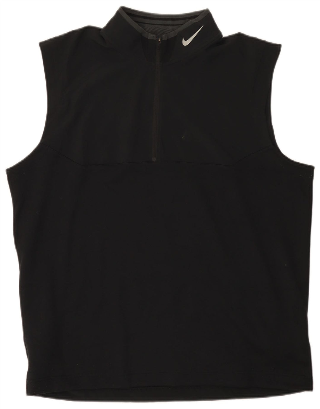 Vestă pentru bărbați Dri Fit, cu fermoar și gât, poliester mare, negru