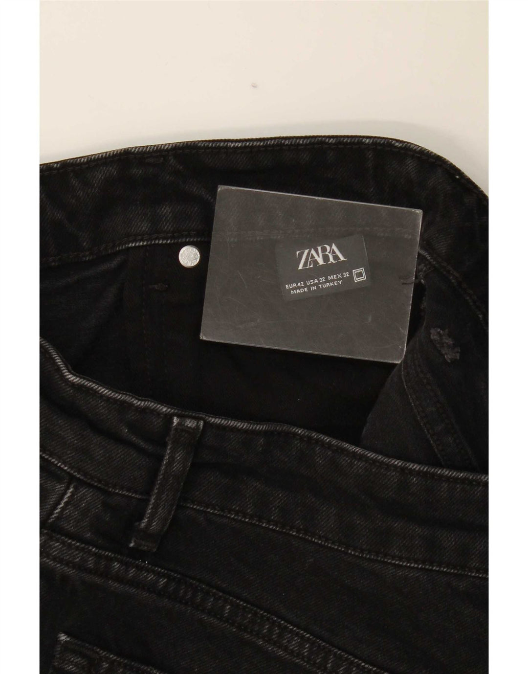 Pantaloni scurți din denim pentru bărbați Zara EU 42 Large W32 Black