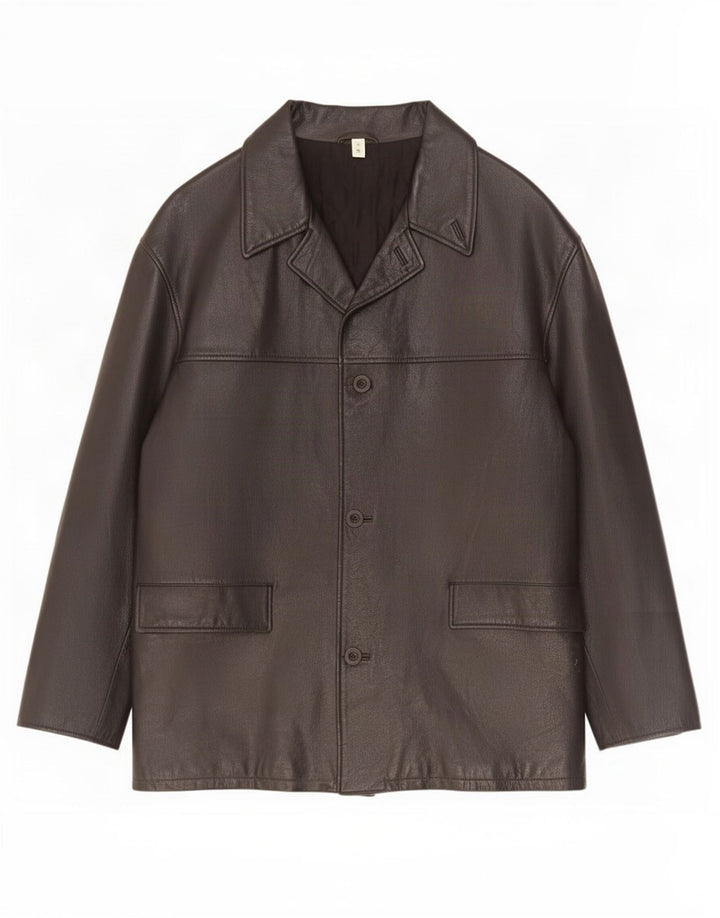 Palton din piele vintage pentru bărbați IT 54 2XL negru
