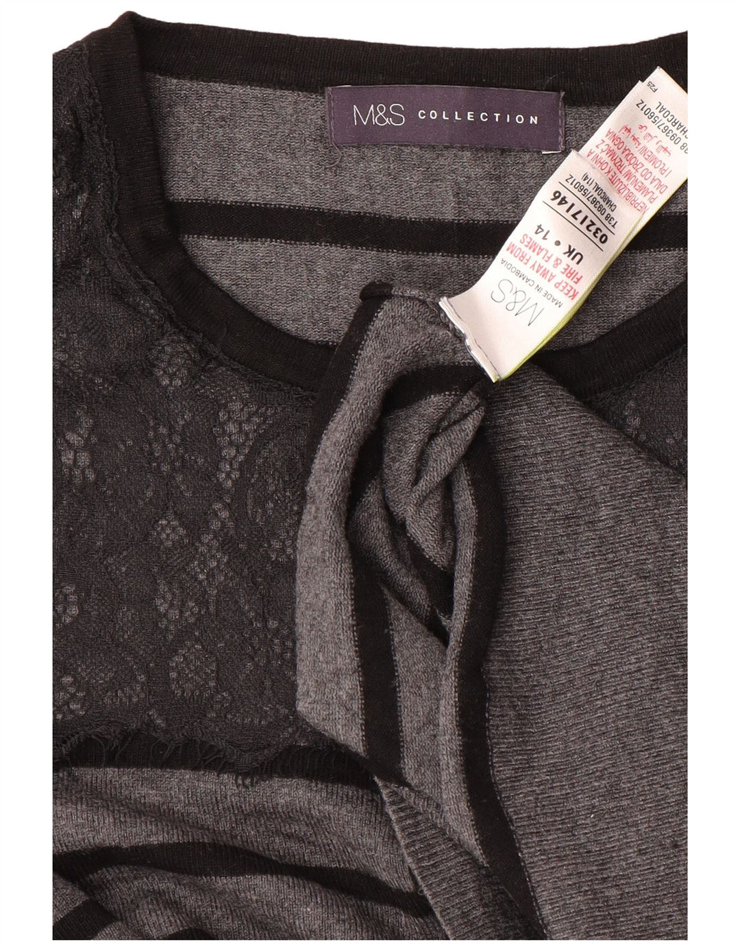 MARKS & SPENCER Pulover cardigan crop pentru femei UK 14 Medium Gri Dunge