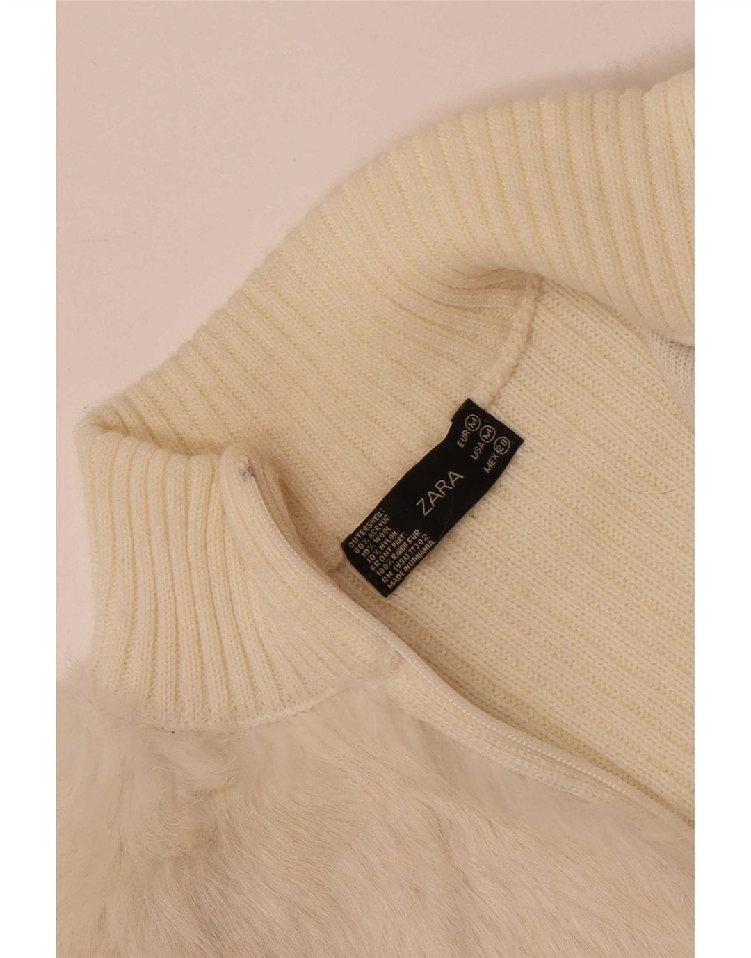 Pulover Cardigan pentru Damă Zara UK 12 Mediu Acrilic alb