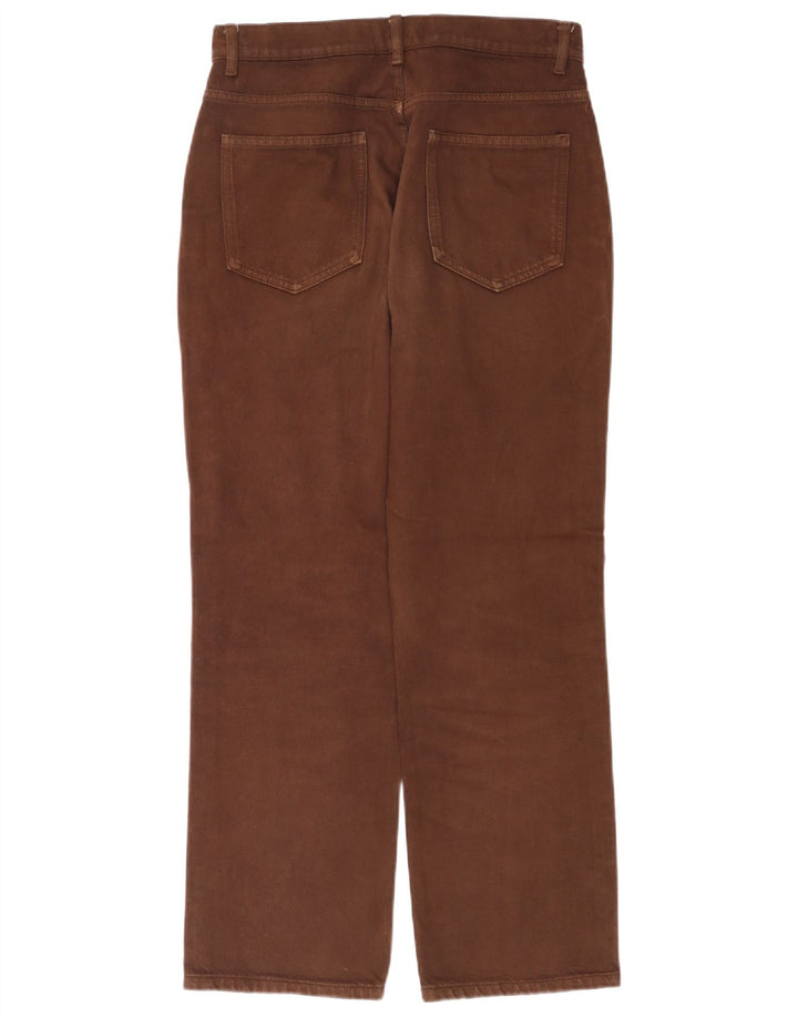 Blugi drepți cu talie mare pentru femei Zara EU 40 Medium W30 L28 Maro