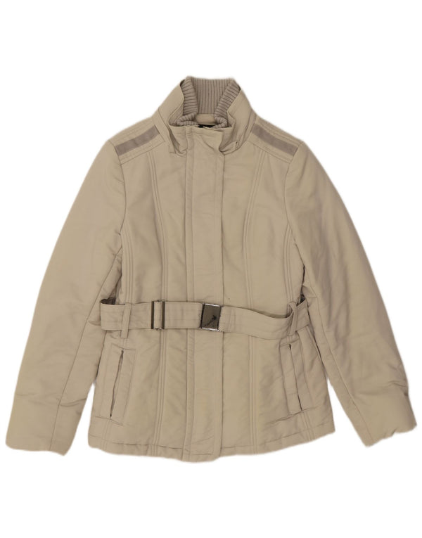 Jachetă căptușită pentru femei Zara UK 12 Medium Beige Bumbac