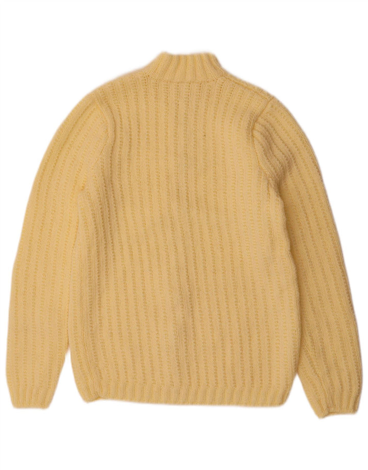 Pulover cardigan vintage pentru femei UK 12 Galben mediu