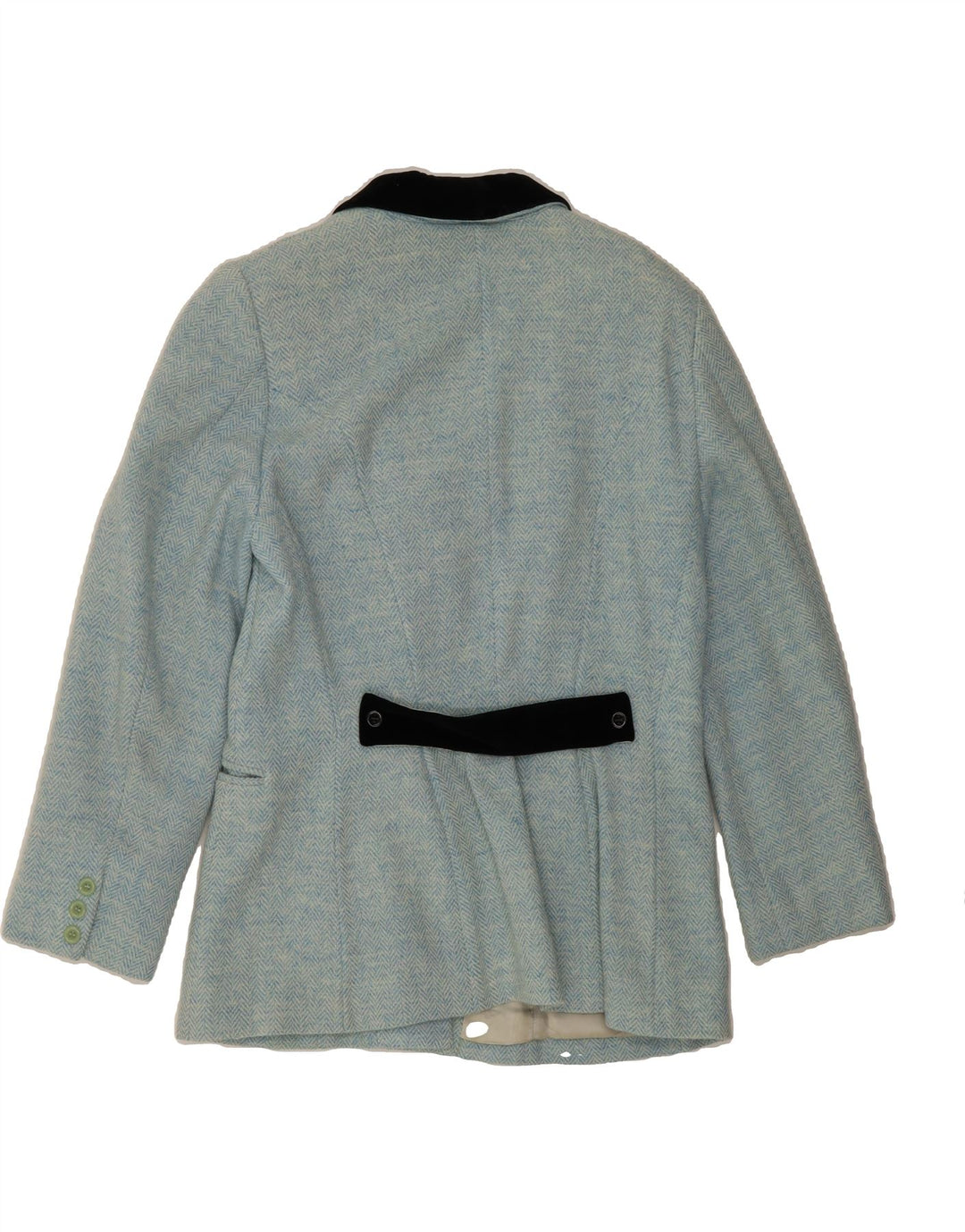 OLIVER BY VALENTINO Womens Blazer Jacket IT 46 Large Blue Herringbone Vintage Oliver By Valentino and Second-Hand Oliver By Valentino from Messina Hembry 