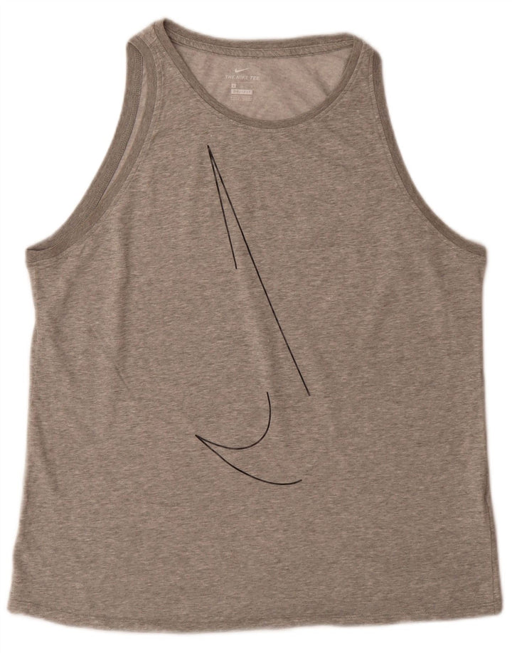Top cu vestă grafică Nike Dri Fit pentru bărbați, mare, gri, bumbac