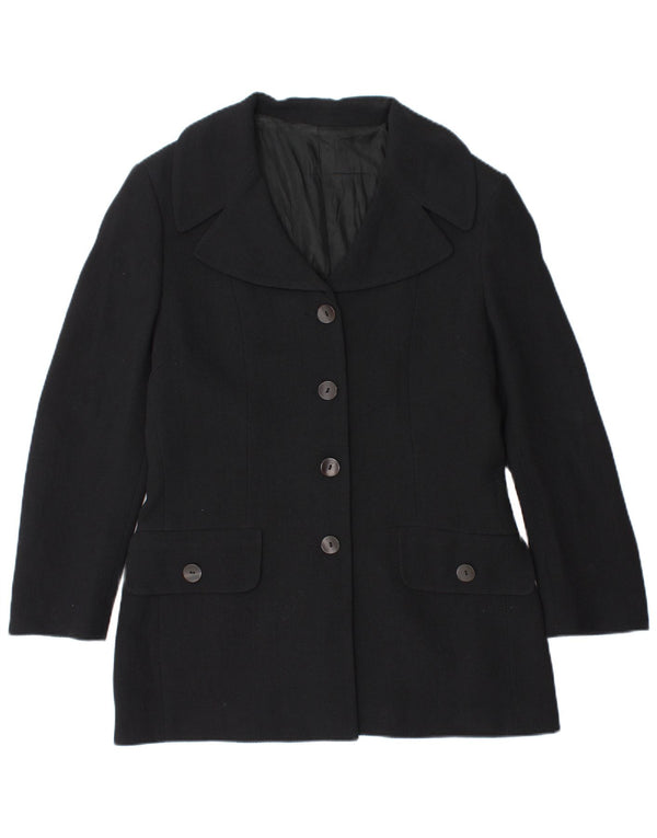 Blazer Vintage pentru femei cu 4 nasturi IT 48 XL Lână bleumarin