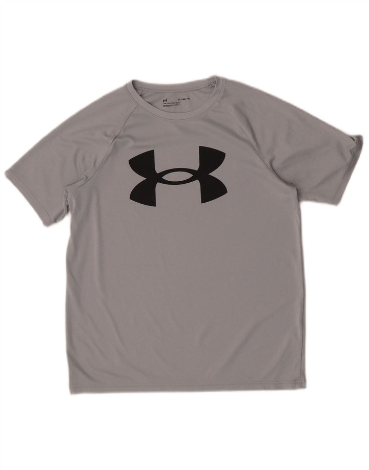 Tricou grafic Under Armour pentru băieți Top 11-12 ani mare gri