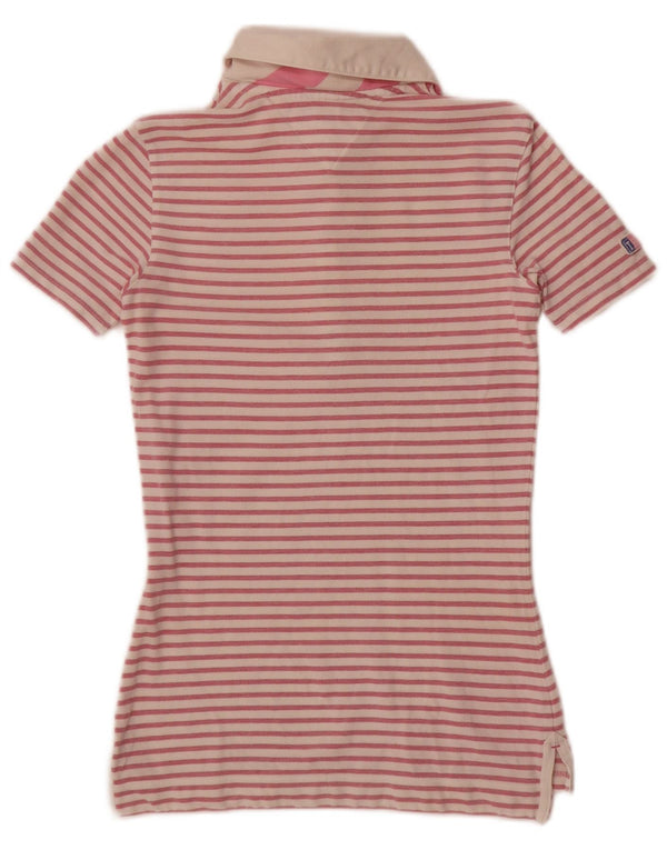 Tricou polo Tommy Hilfiger pentru femei UK 4 XS cu dungi roz