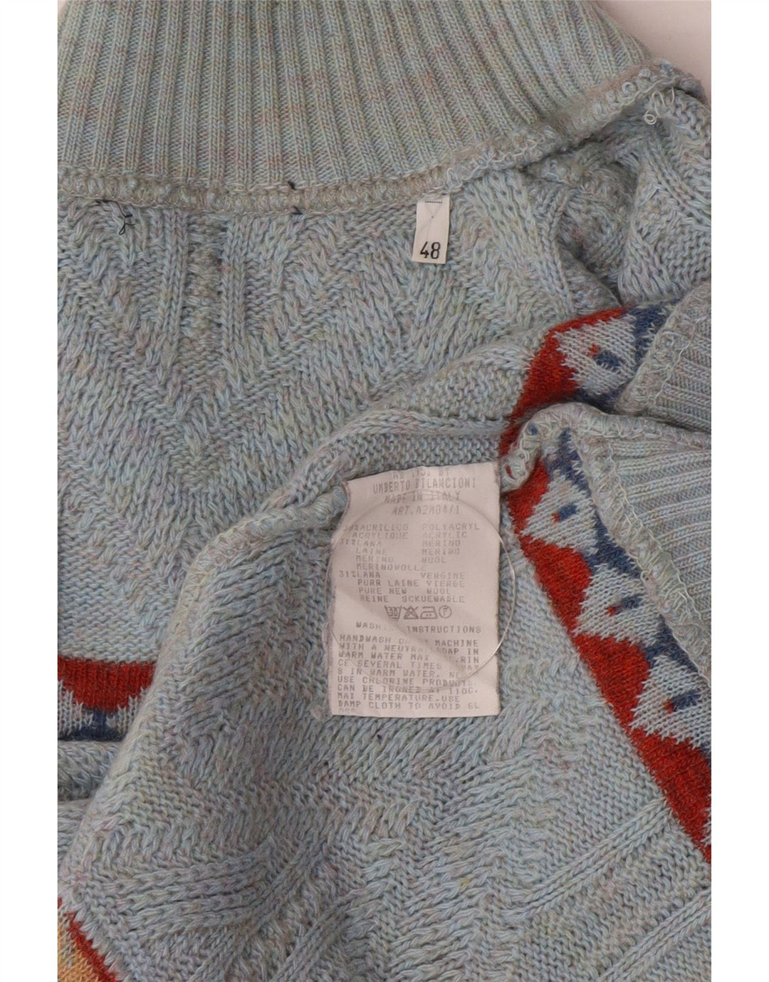 Umberto Bilancioni Pulover cu gât țestoasă pentru bărbați IT 48 Medium Blue