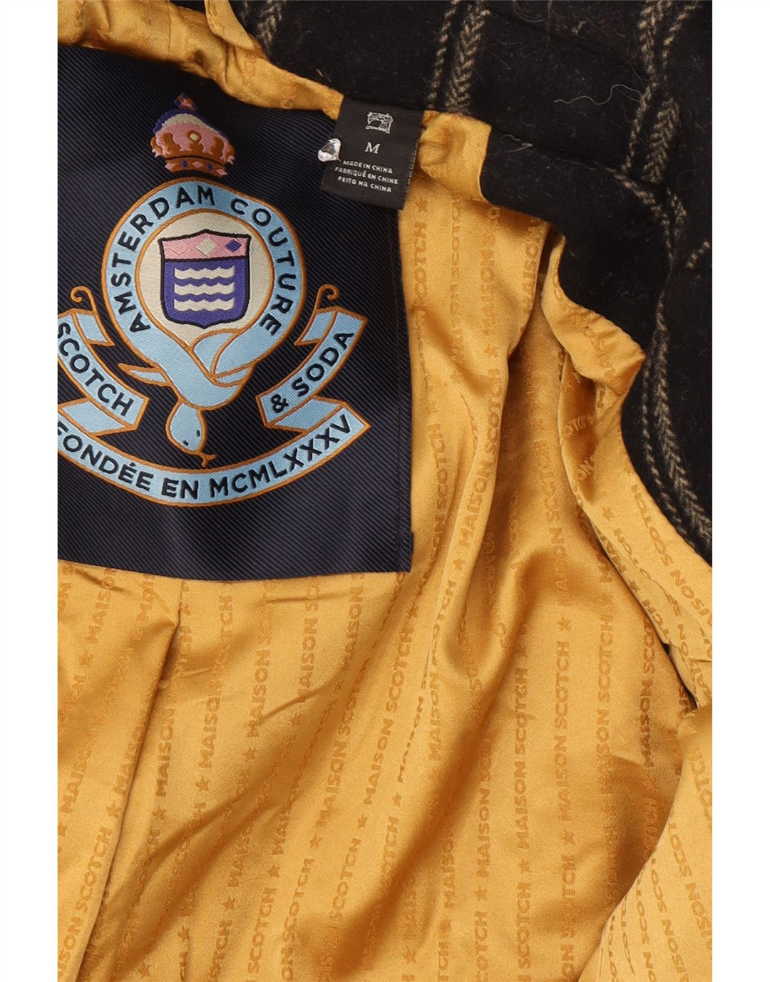 Palton dublu pentru femei Scotch & Soda UK 14 Medium Black Dunge