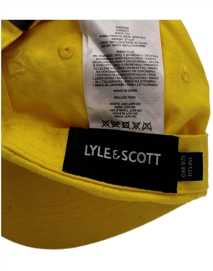 LYLE & SCOTT Şapcă de baseball cu grafică pentru bărbaţi, mărime unică, galbenă din bumbac clasică