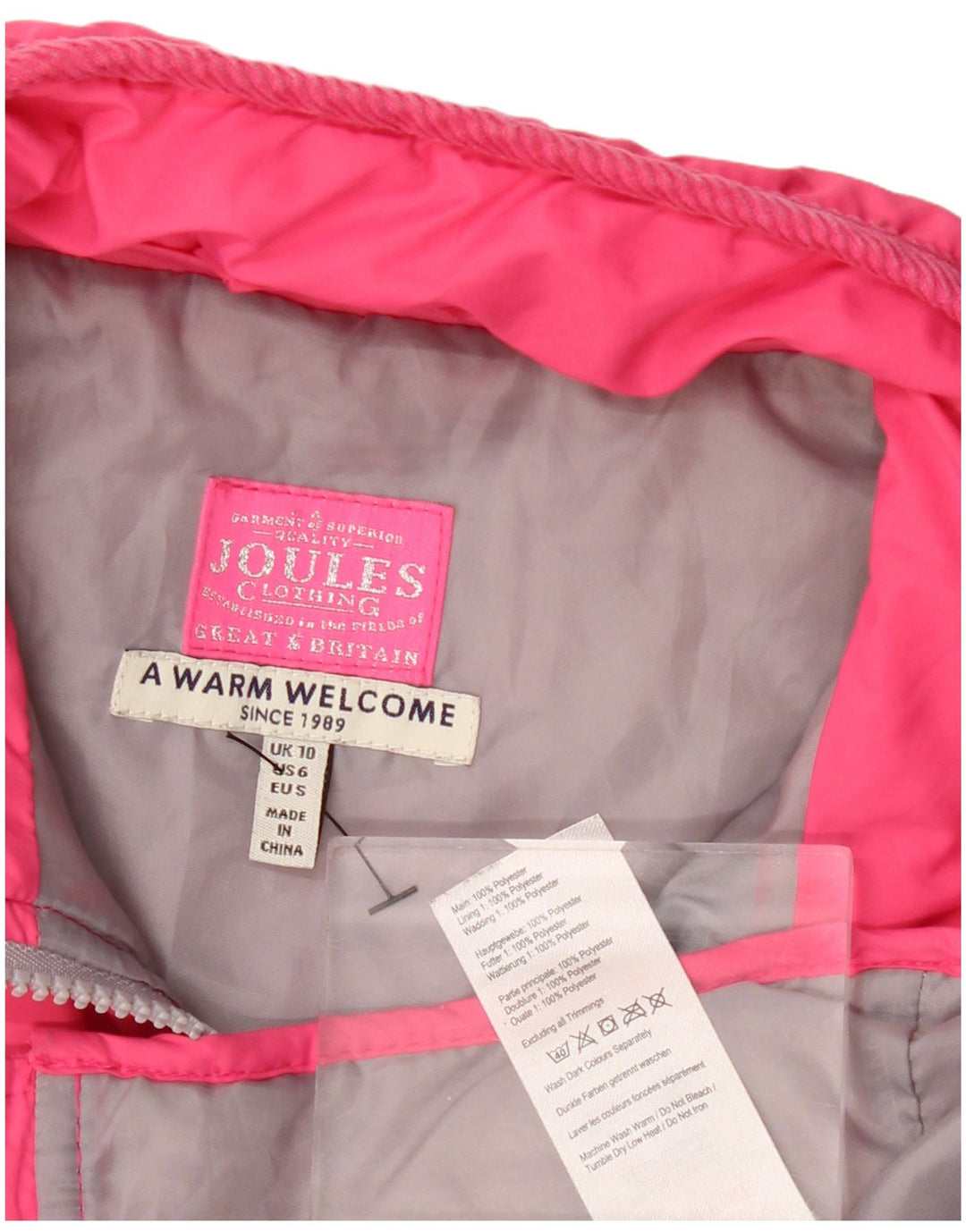 Gilet matlasat pentru femei JOULES UK 10, poliester roz mic