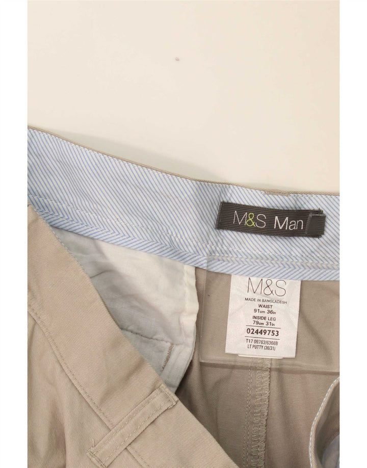 Pantaloni chino drepți pentru bărbați Marks & Spencer L36 L31 poliester gri