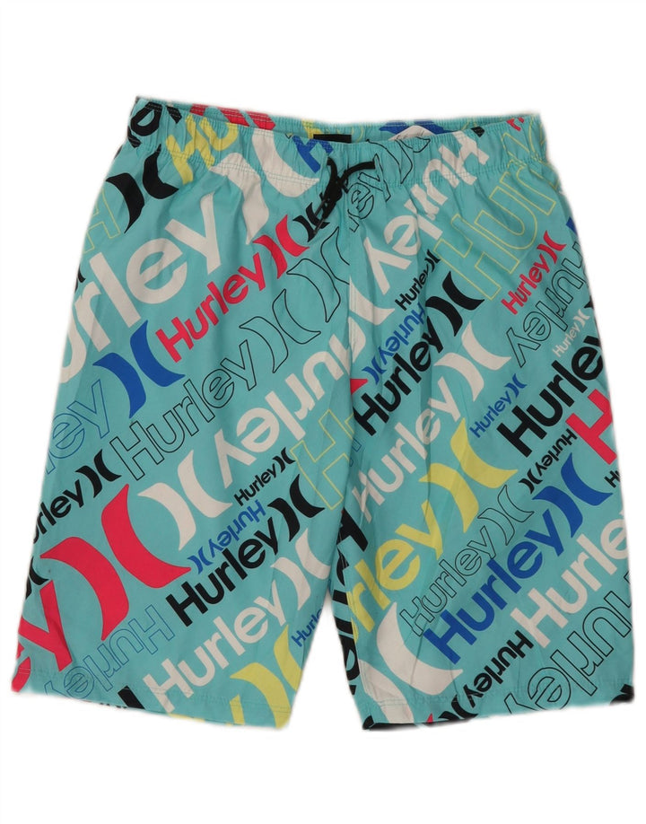 Pantaloni scurți de înot grafic pentru băieți Hurley 12-13 ani poliester turcoaz mare