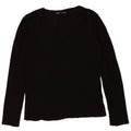 Top femei ZARA cu mânecă lungă UK 10 Mic Negru
