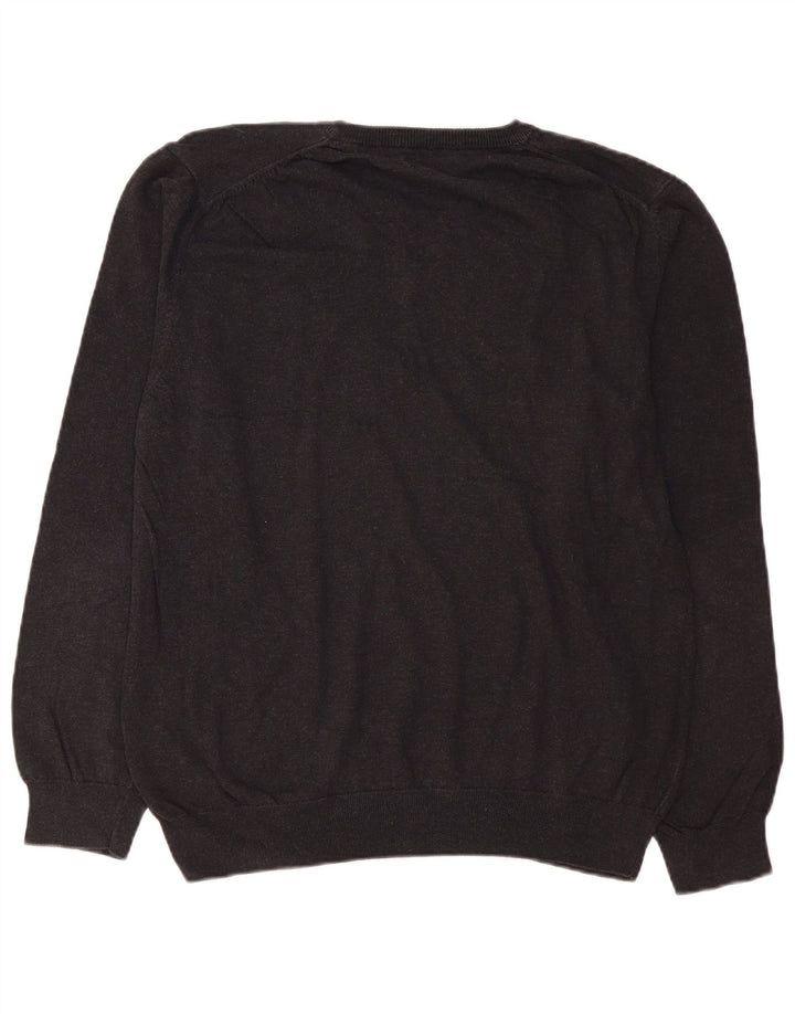 Pulover pentru femei GANT cu decolteu în V XL bumbac gri