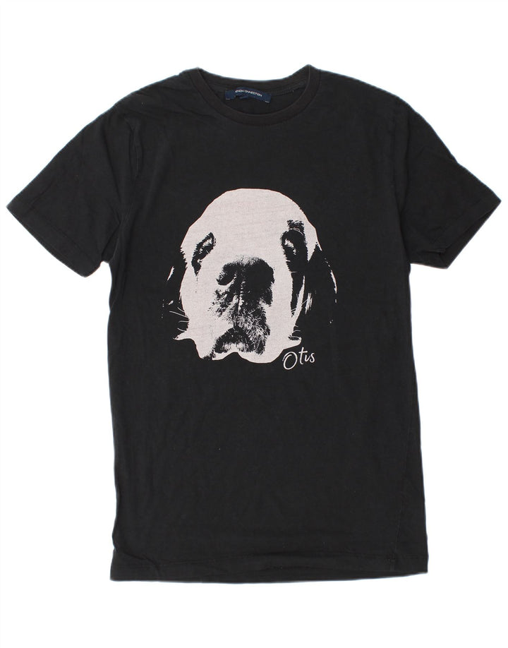 Tricou grafic pentru bărbați French Connection Top mic bumbac negru