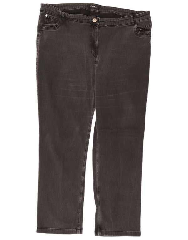 Blugi drepti pentru femei Marks & Spencer UK 24 4XL W40 L28 bumbac negru