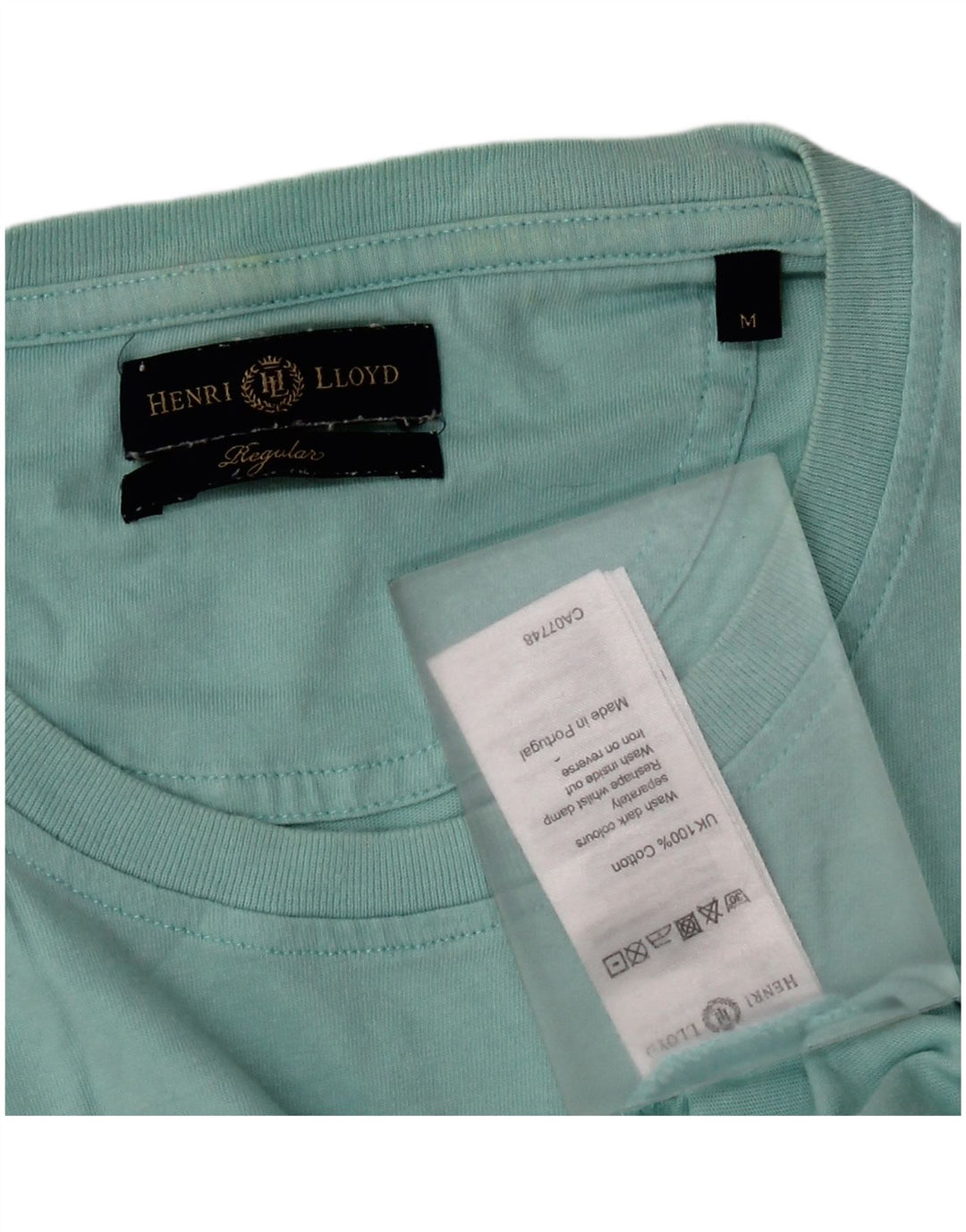 Tricou grafic pentru bărbați Henri Lloyd Top din bumbac turcoaz mediu