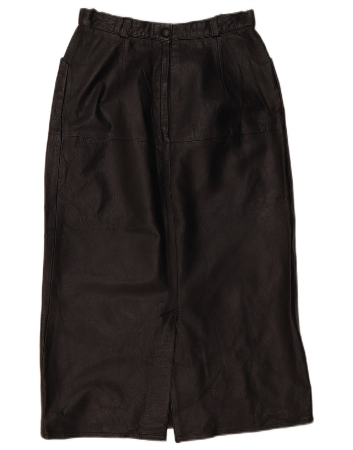 Fusta din piele pentru femei VINTAGE EU 36 Small W26 Piele neagră