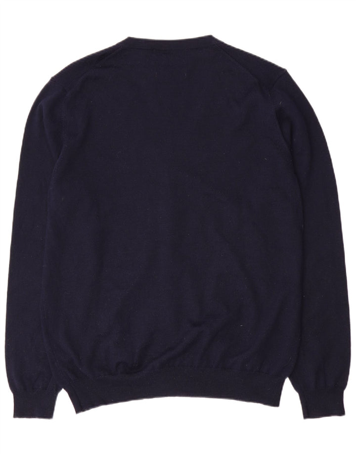 Pulover cardigan pentru bărbați Marks & Spencer, mare, lână merinos, albastru