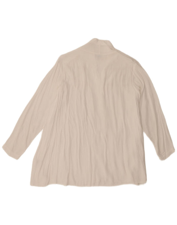 Bluză cămașă cu mânecă lungă pentru femei Benetton UK 14 Medium White Viscose