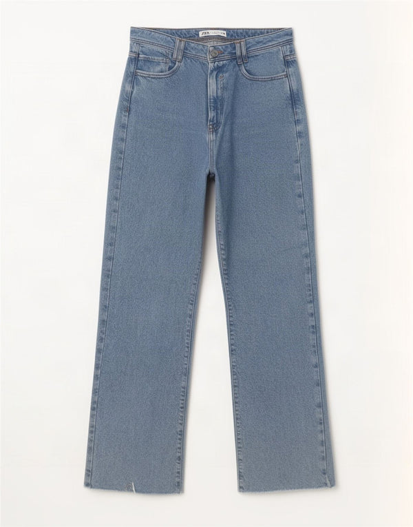 Blugi largi cu talie mare pentru femei Zara EU 40 Medium L30 L33 Bumbac albastru