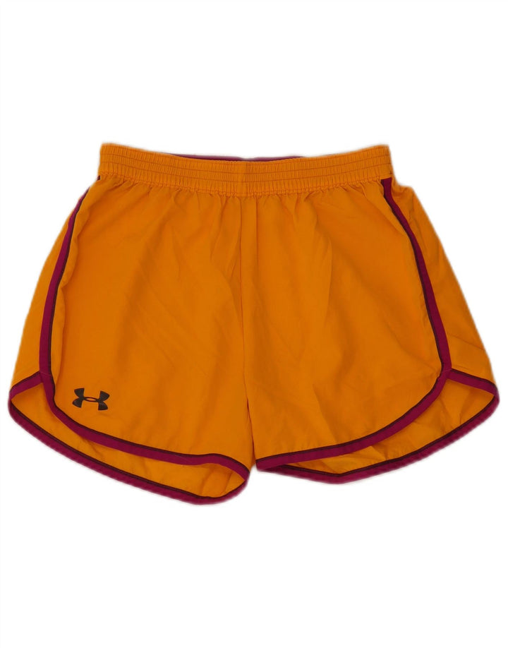 Pantaloni scurti sport Under Armour pentru femei UK 12 Poliester portocaliu mediu