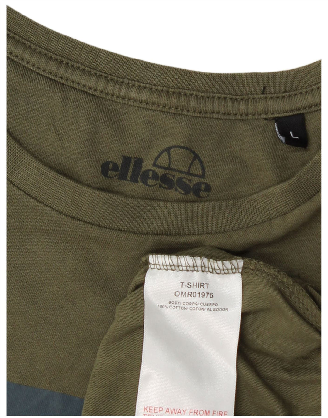 Tricou grafic pentru bărbați Ellesse Top mare din bumbac kaki