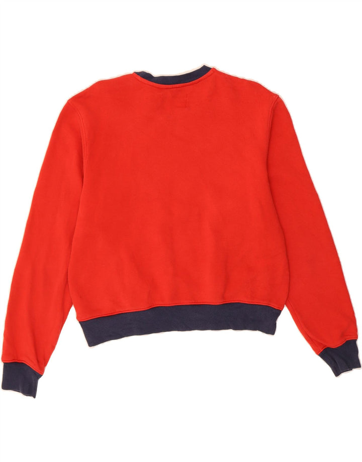 FILA Womens Graphic Sweatshirt Jumper UK 16 Large Red Cotton Vintage Fila and Second-Hand Fila from Messina Hembry 
