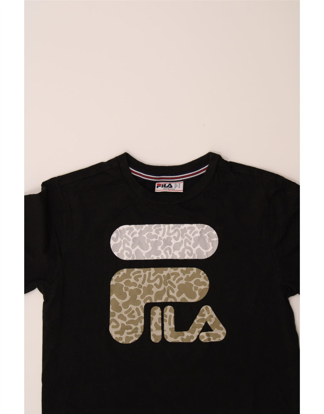 FILA Boys Graphic T-Shirt Top 11-12 Years Medium  Black Cotton Vintage Fila and Second-Hand Fila from Messina Hembry 