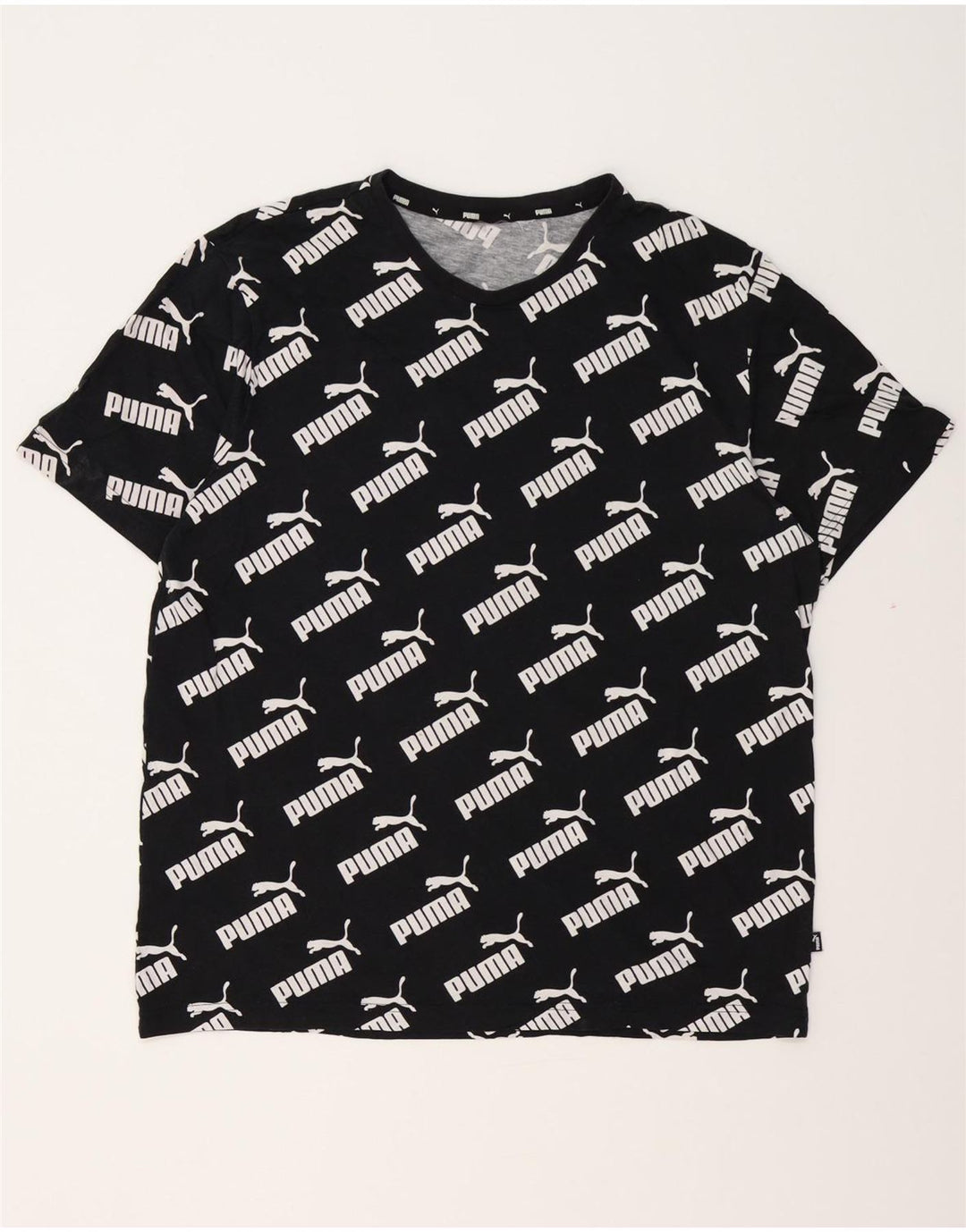 Tricou grafic PUMA pentru bărbați Top mediu din bumbac negru