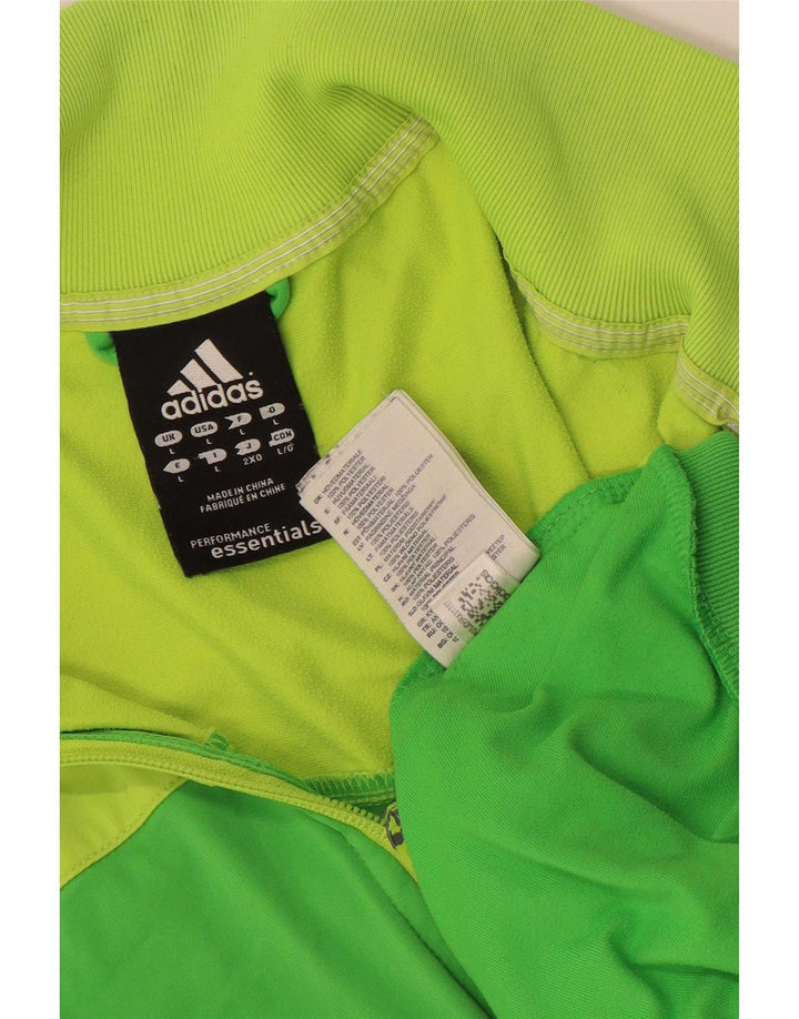 Adidas Hanorac Trening Bărbați Climalite Mărimea Mare Verde cu Blocuri de Culoare