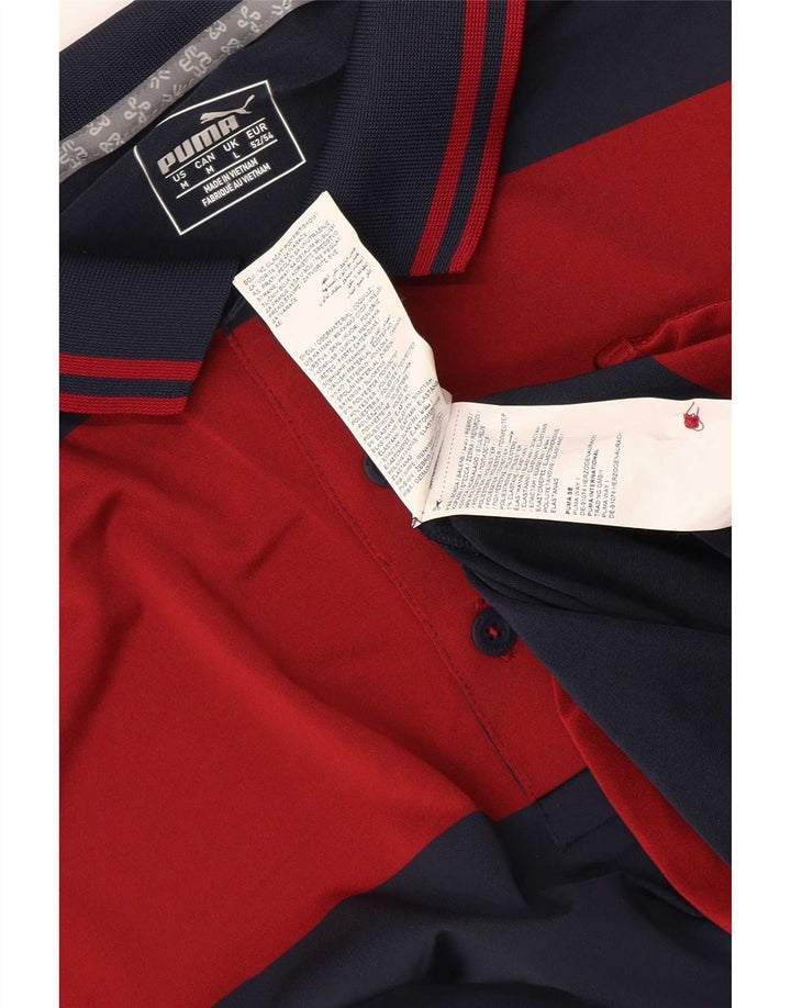 Tricou polo pentru bărbați Puma, mare, albastru, poliester cu dungi